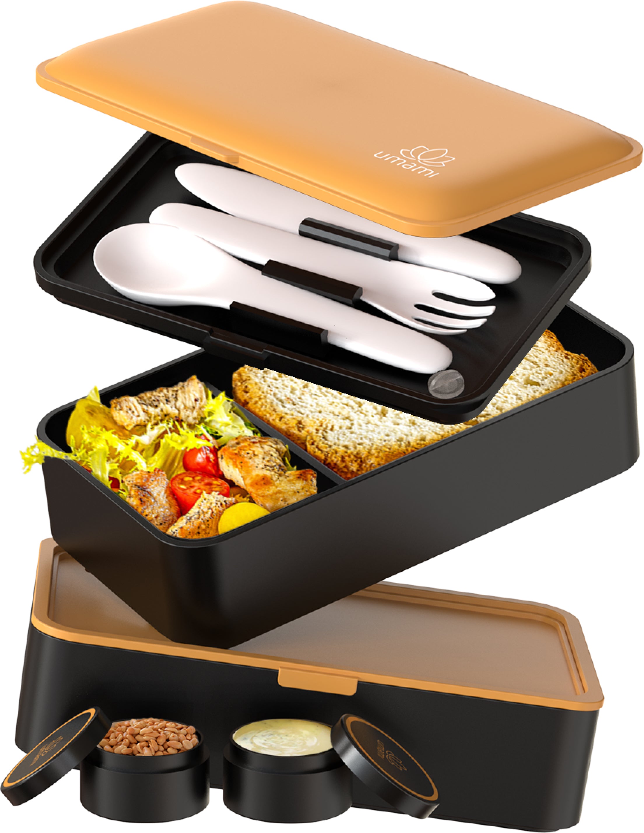 Boîte à Bento Originale Classique Noir et Or (1200 ML)