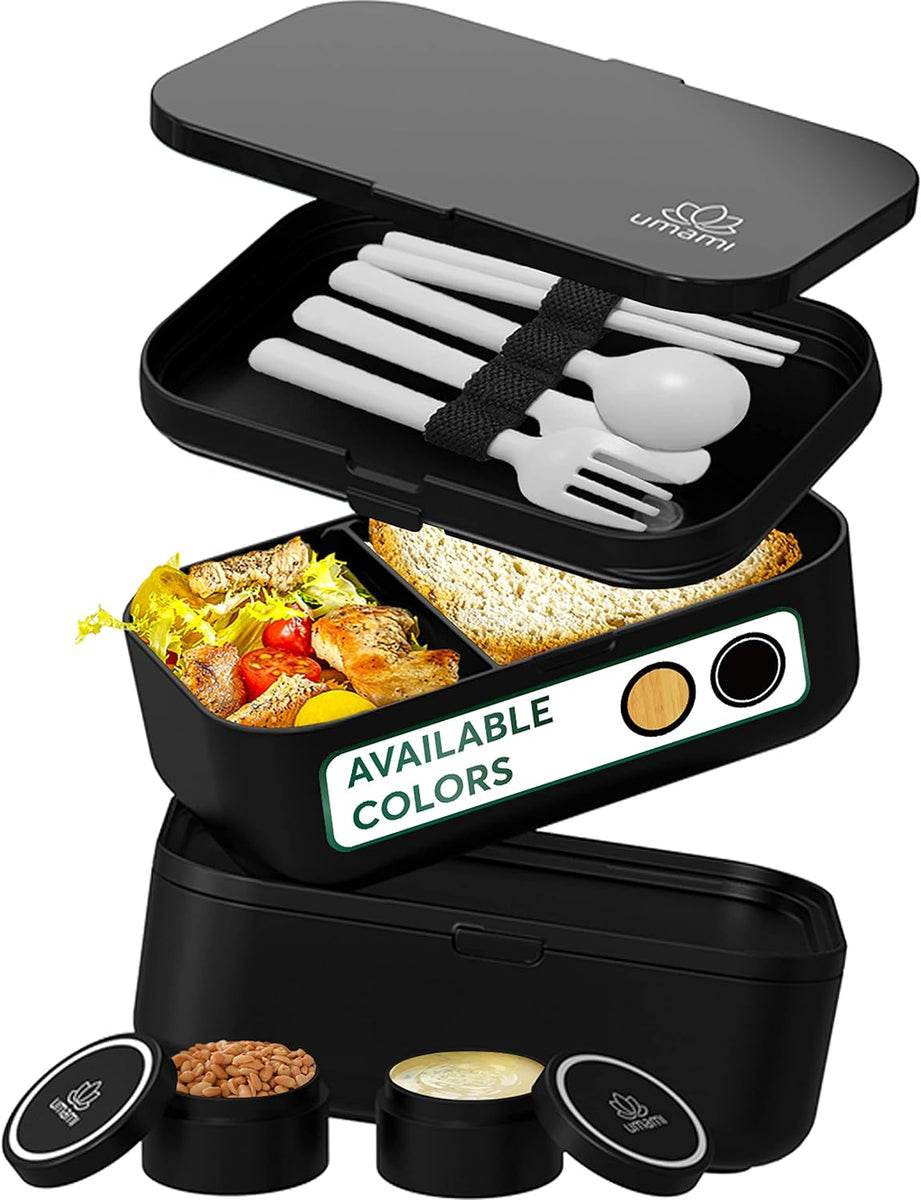 Umami Bento Box Adult Lunch Box with Utensils 40 oz Large All-in-One Meal  Prep B