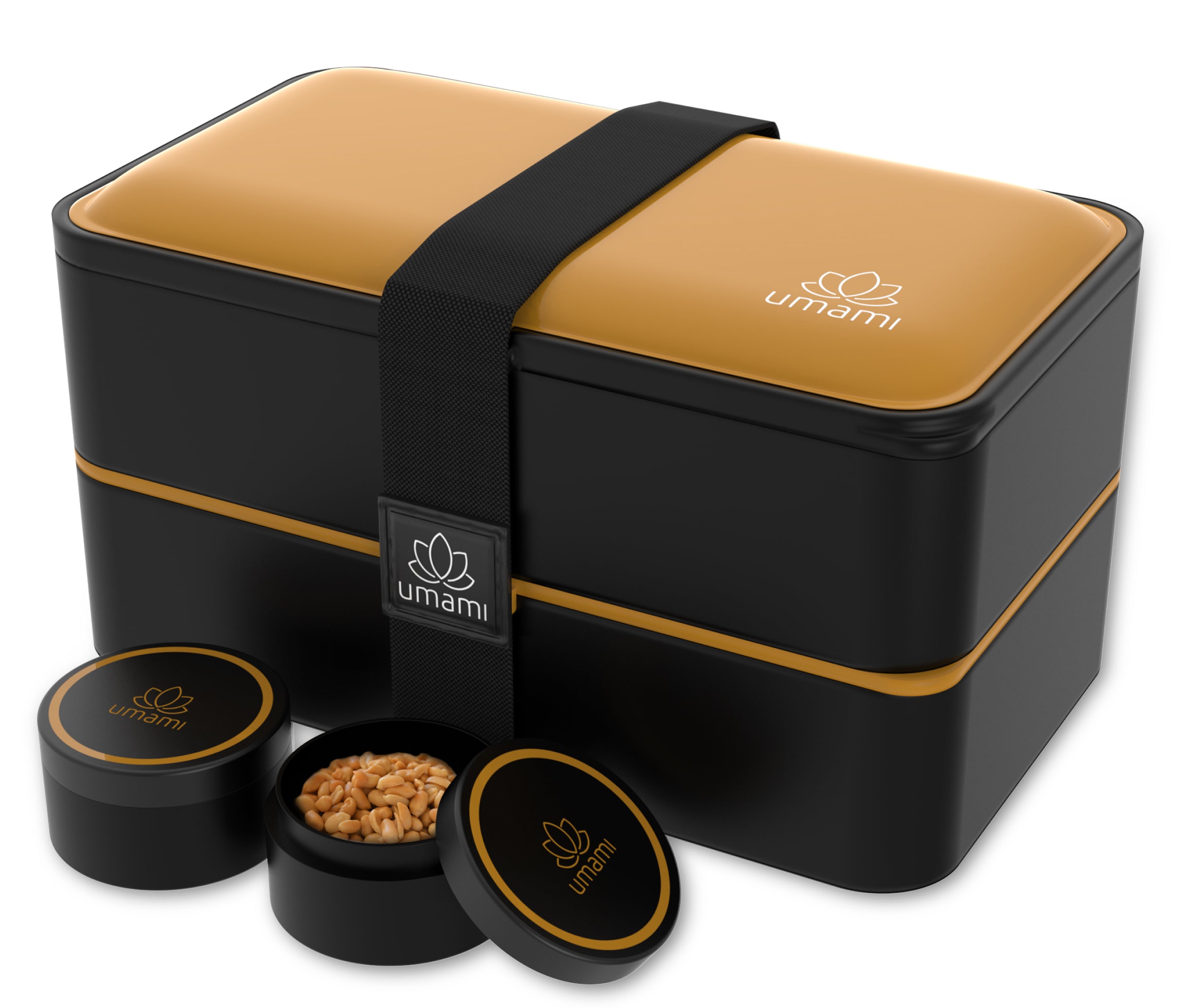 Boîte à Bento Originale Classique Noir et Or (1200 ML)