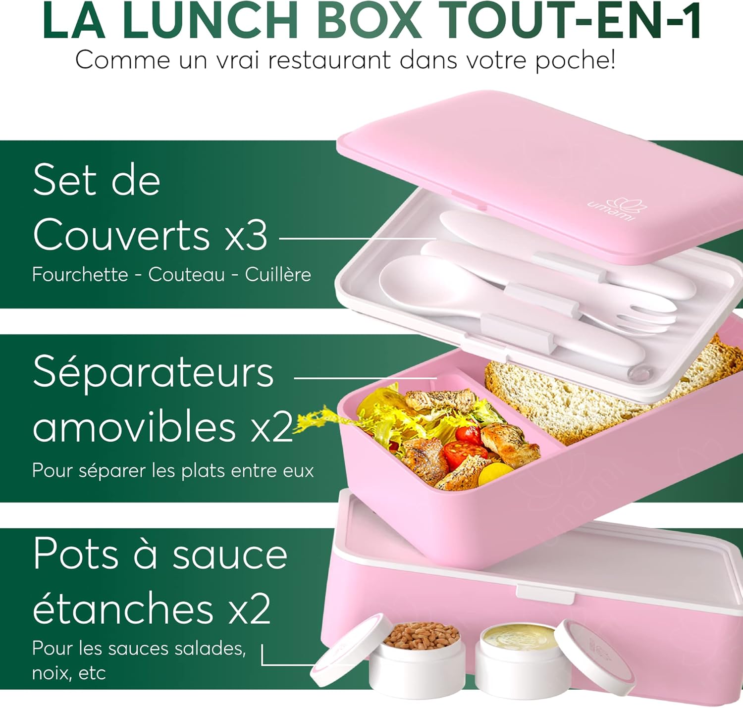 Boîte Bento Originale Rose Kawaii