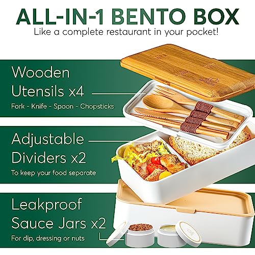 Ultimate Bento Box - Lunch Box for Kids & Adults - 100% Leakproof