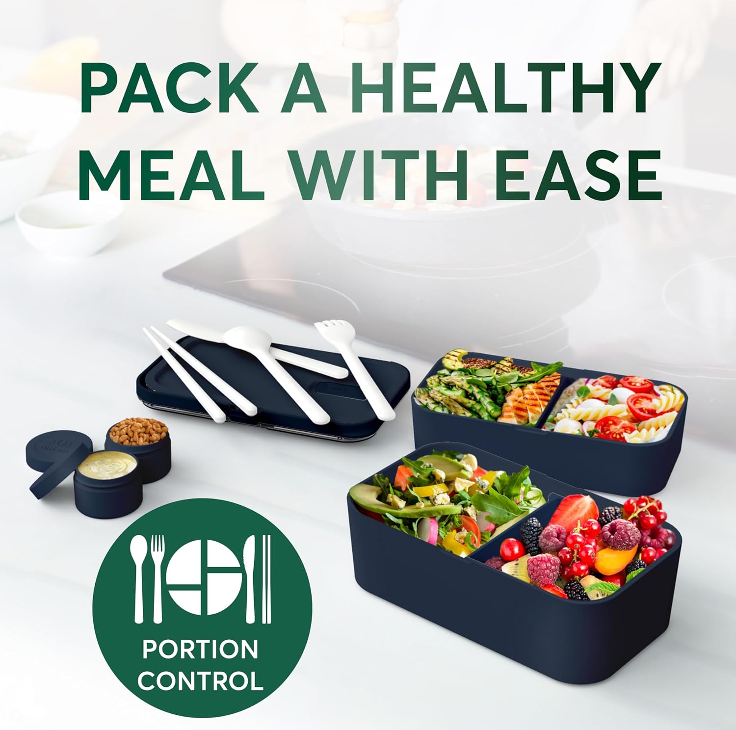 Boîte à bento Nestable Bleu Royal (51 oz)