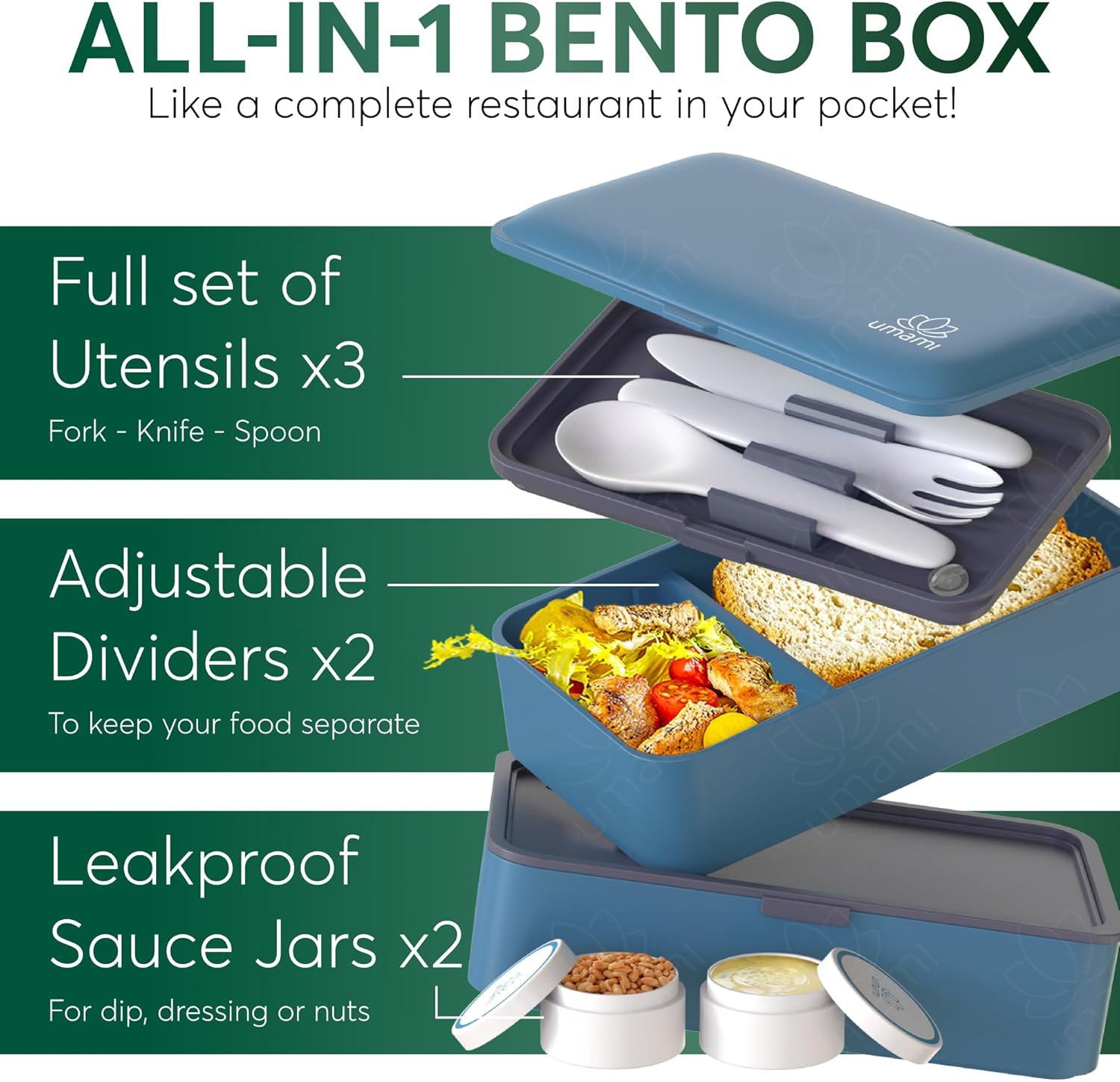Boîte Bento Originale Bleu Denim