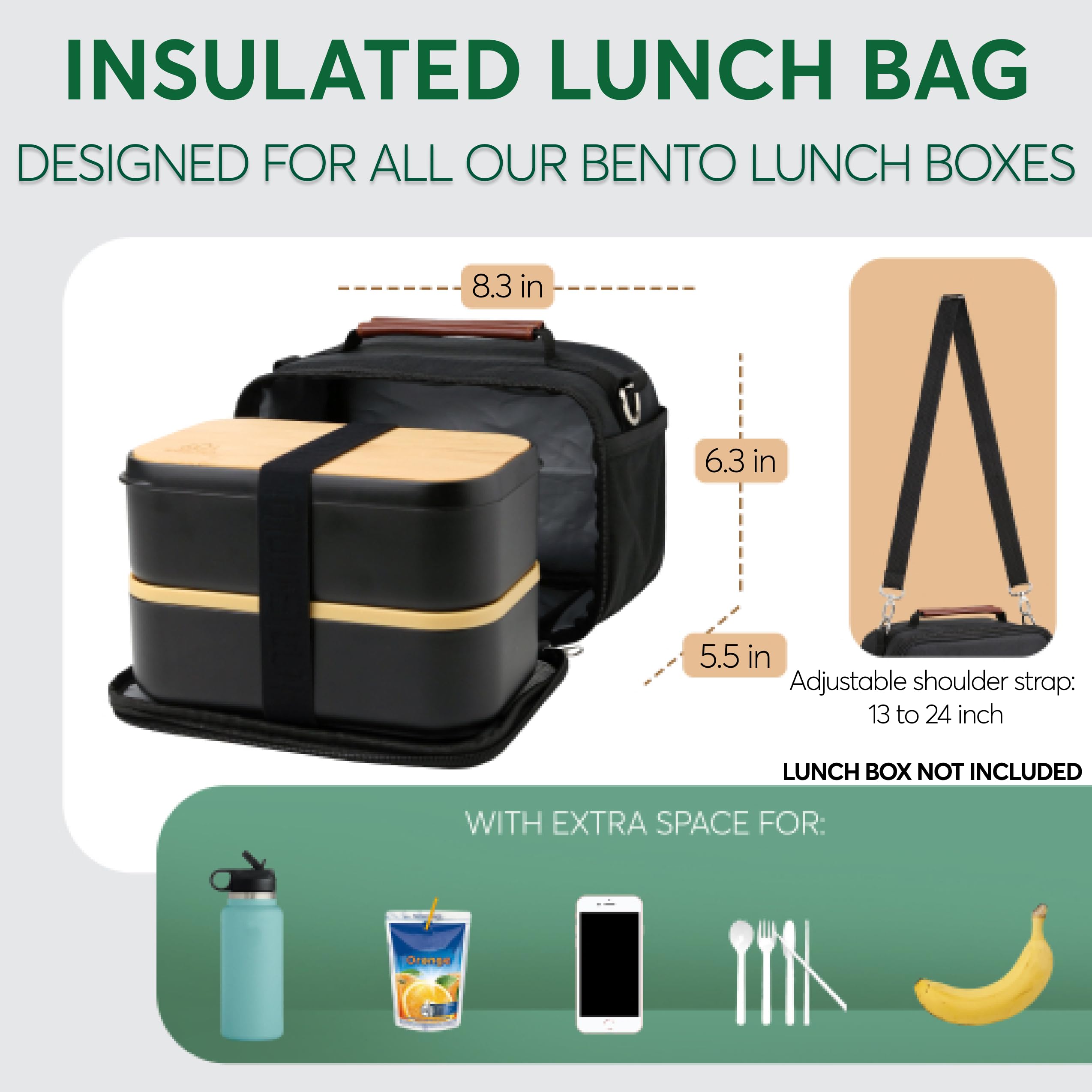 Sac à Lunch Isotherme (Noir Uni)