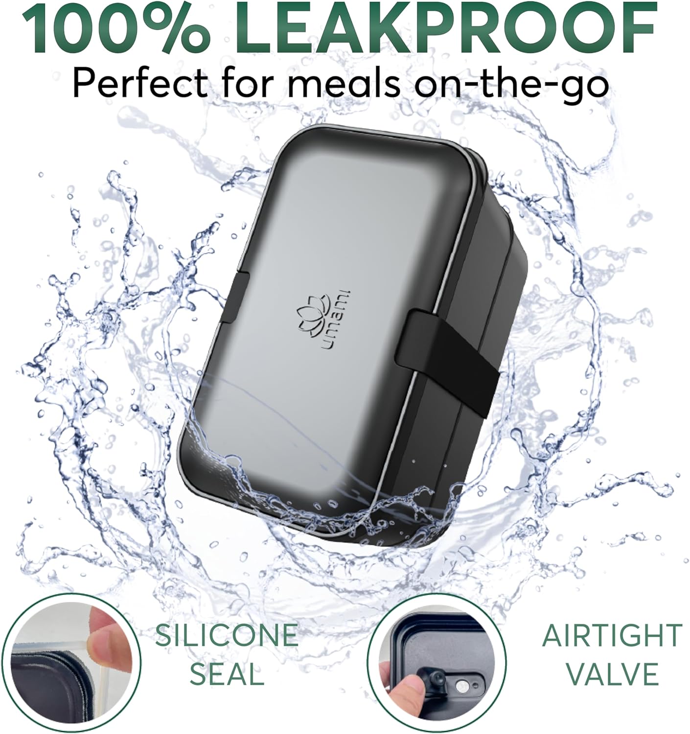 Boîte à bento Nestable Onyx Noir (51 oz)