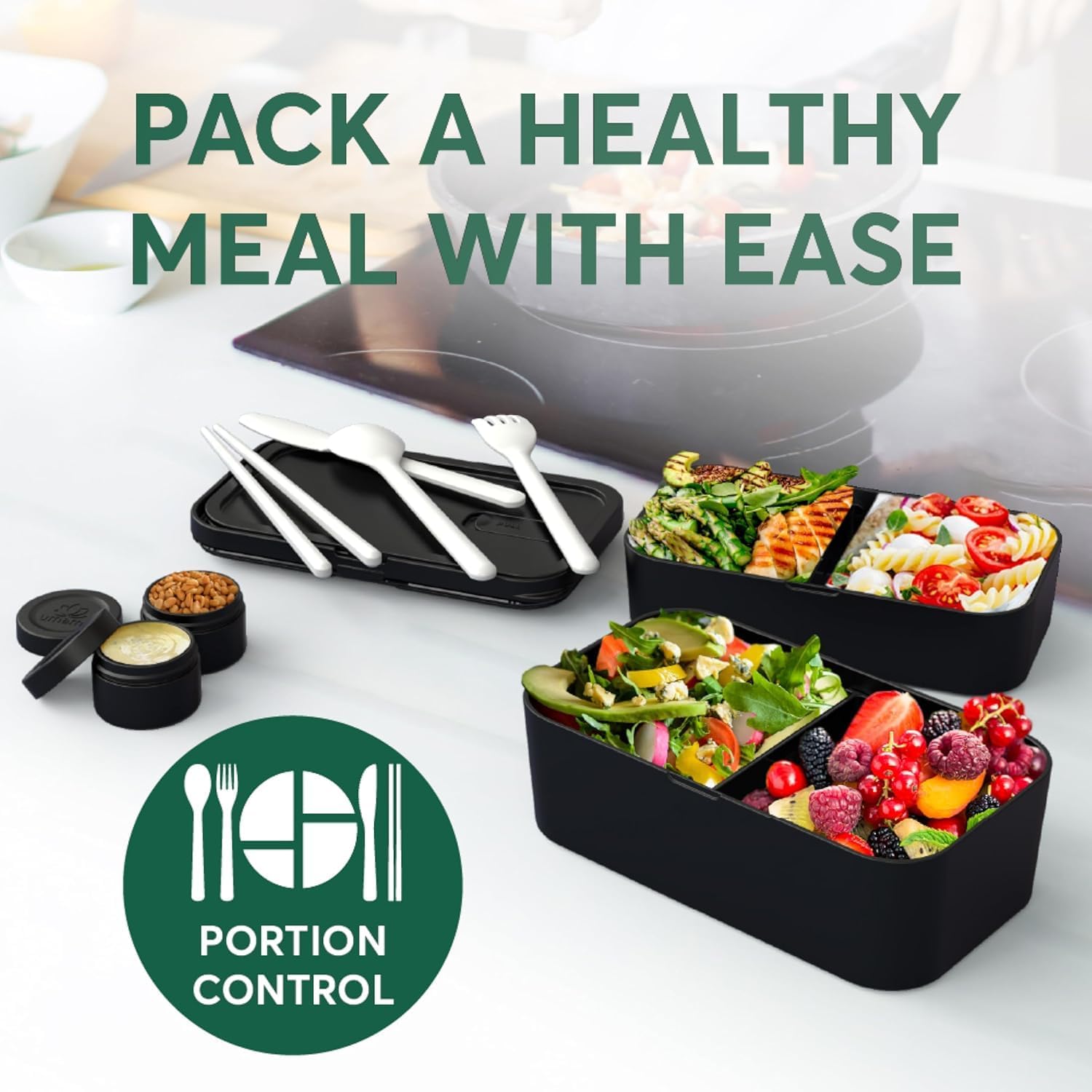 Single Layer Bento Box Onyx Black (30 oz)