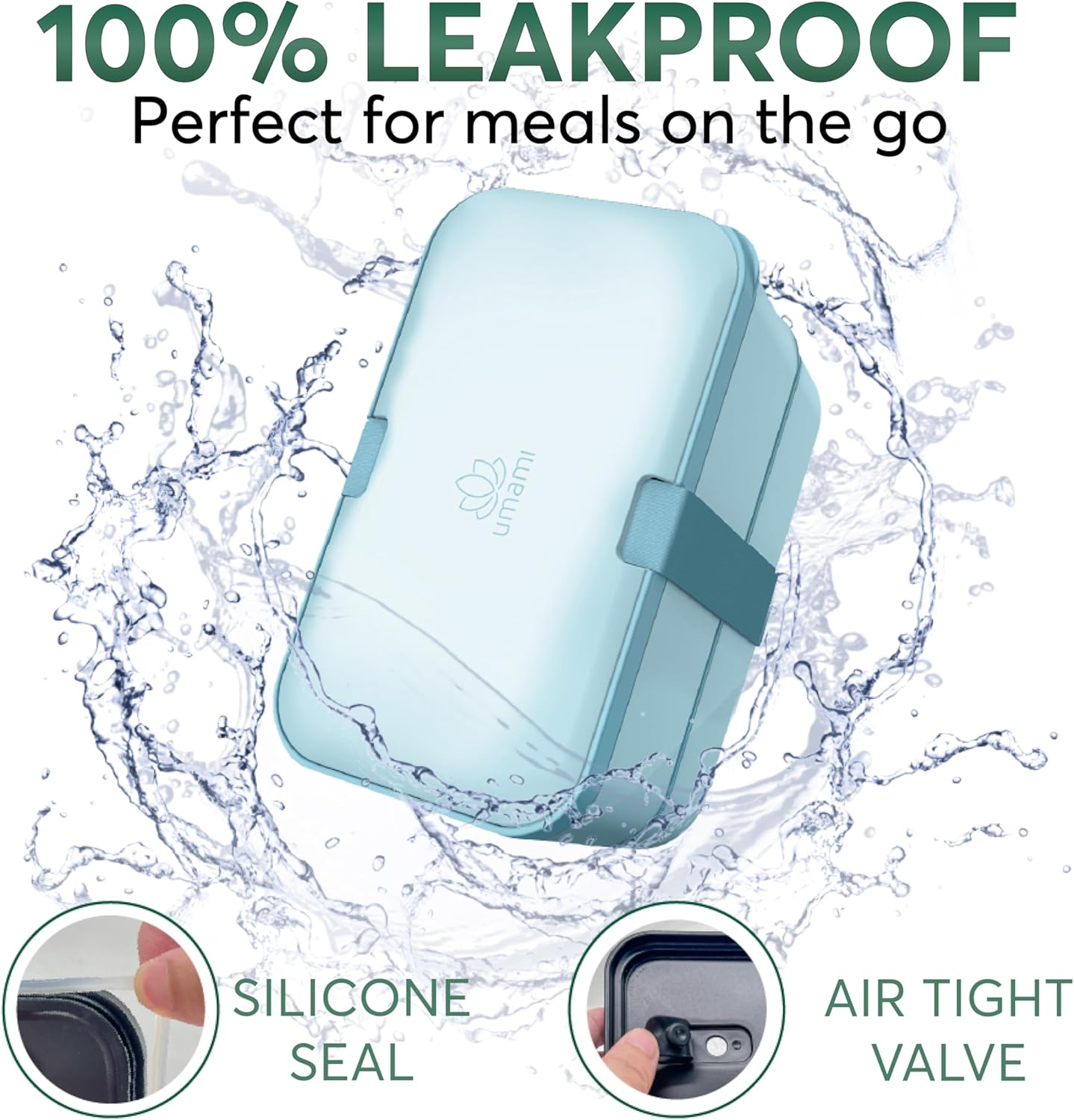 Boîte à bento Nestable Bleu Menthe (51 oz)