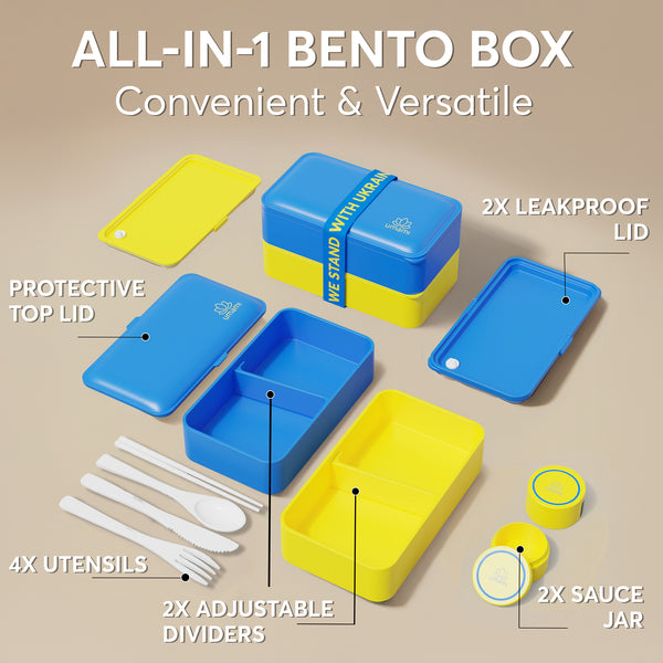 Original Bento Box Classic Blue & Gold - Ukraine – Umami Bentos
