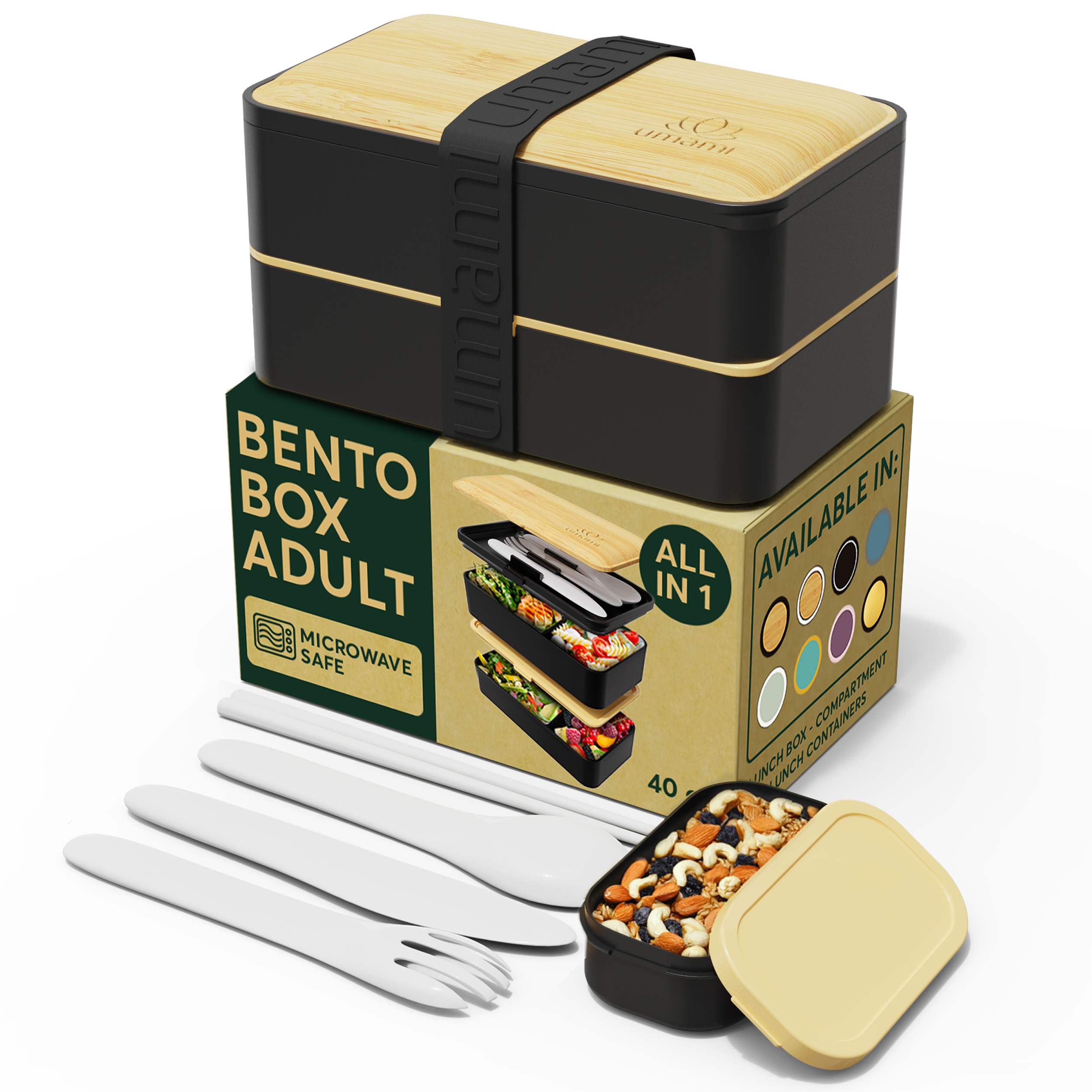 Boîte Bento Originale Noir et Beige