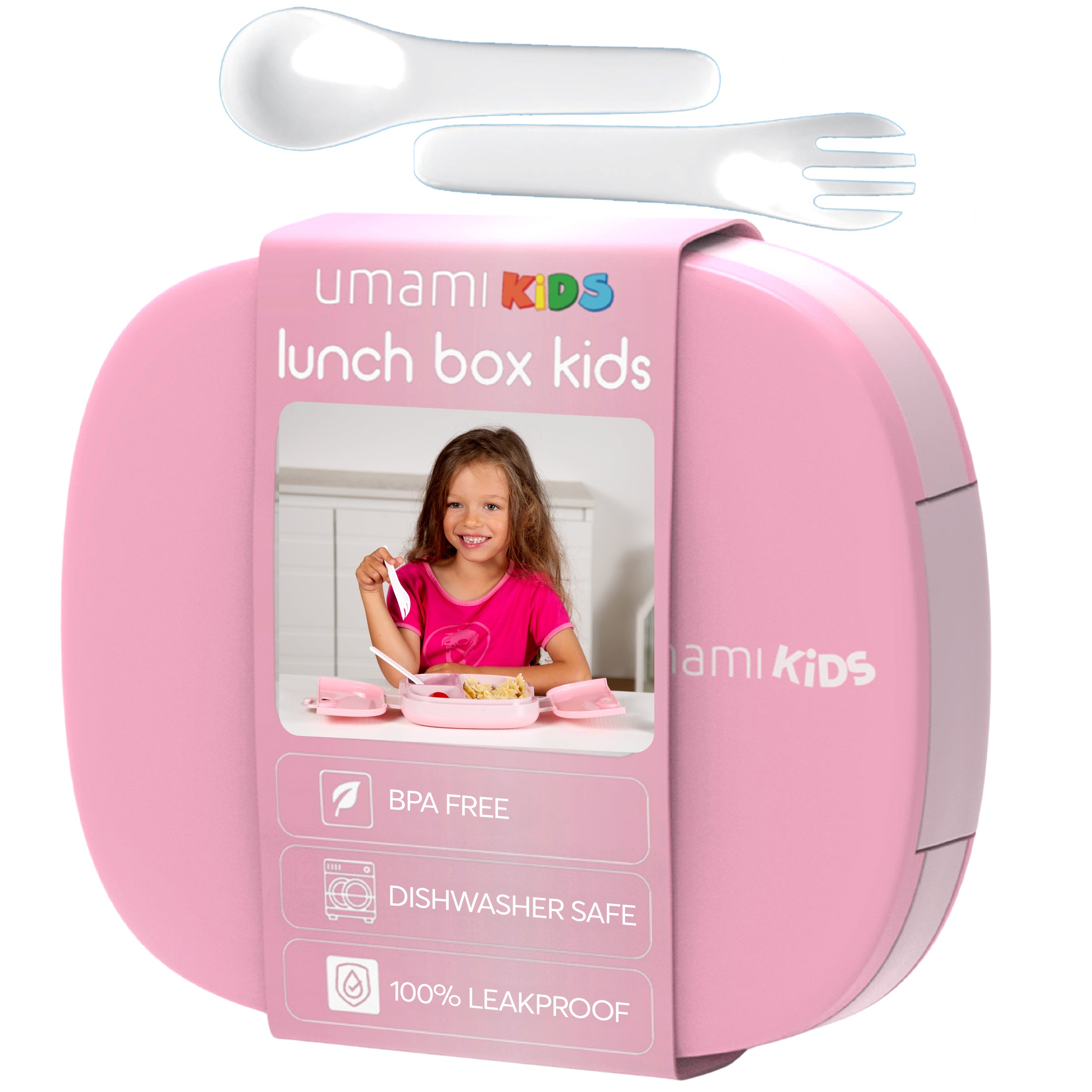 Boîte à Lunch pour Enfants Avec Couverts Rose