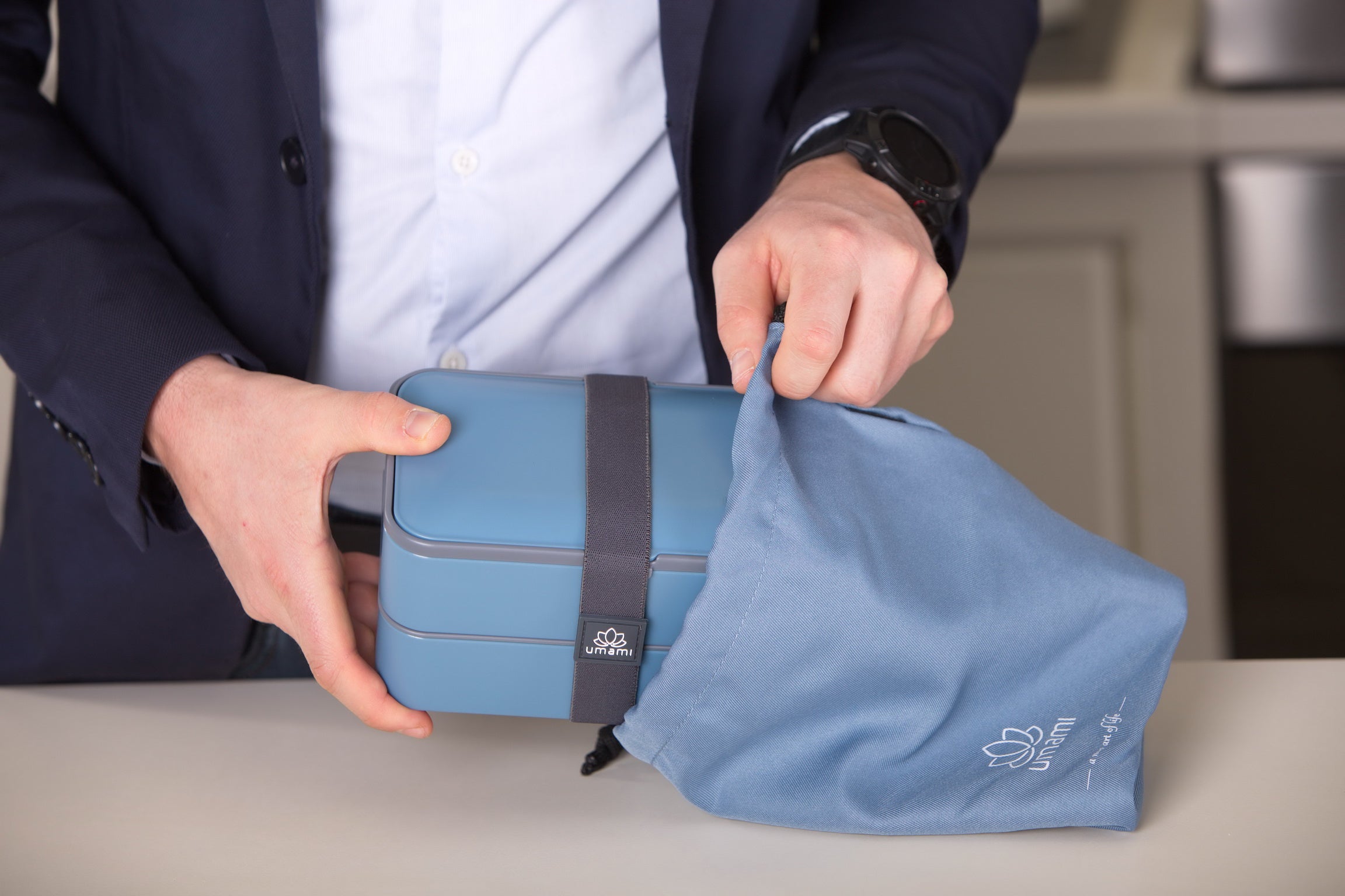 Umami Pochette Mini Lunch Tote Bag Reusable with Drawstring for Men & Women