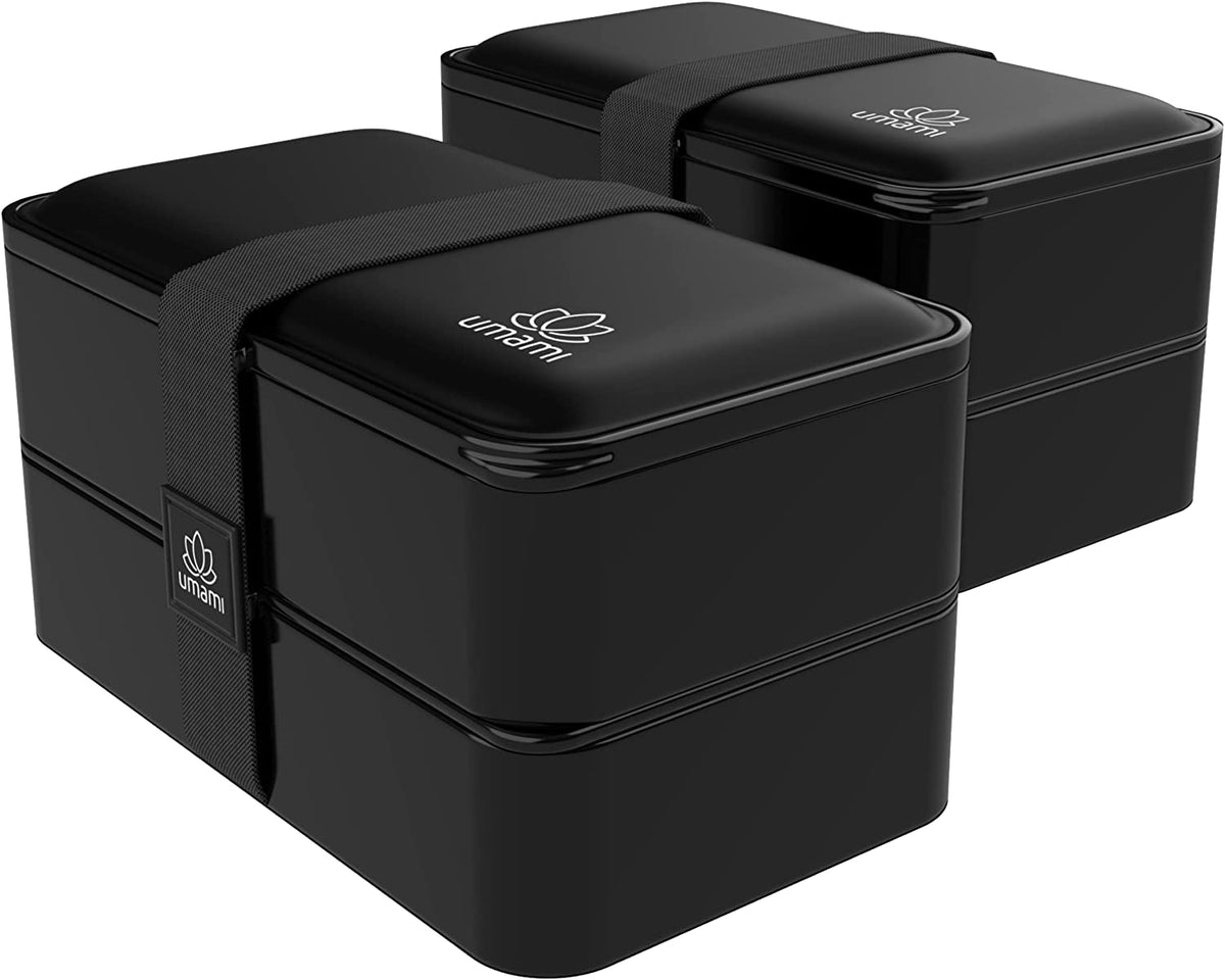 Bento Tek 3 oz Black Buddha Box Snack / Sauce Container - with Beige Lid -  3 3/4 x 2 1/4 x 1 1/4 - 4 count box