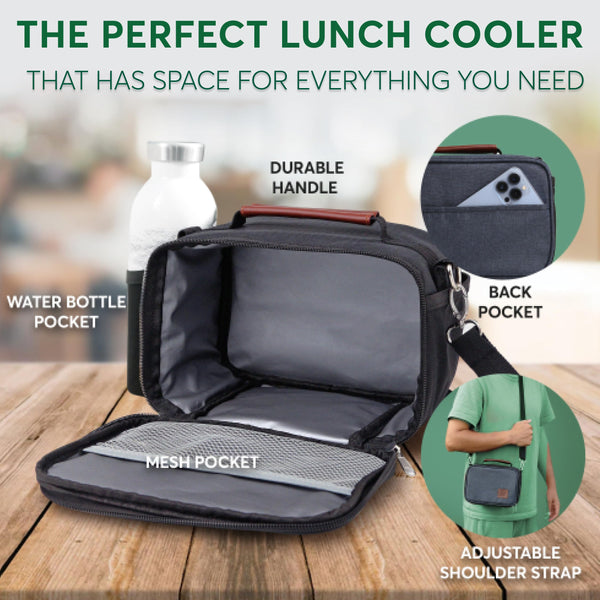 Umami Insulated Lunch Bag Black Plain Umami Bentos