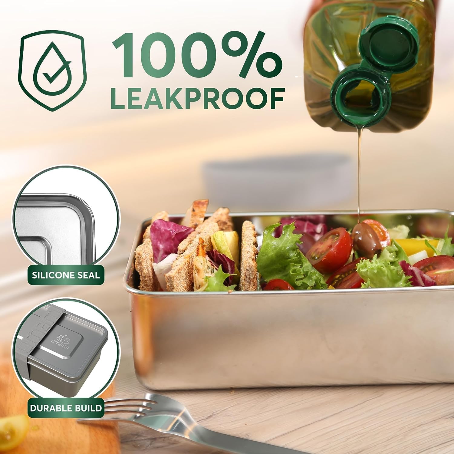 Boîte à lunch en acier inoxydable Umami - 950 ml