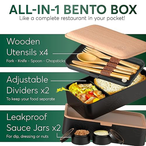 Original Bento Box Wood Edition Black & Walnut – Umami Bentos