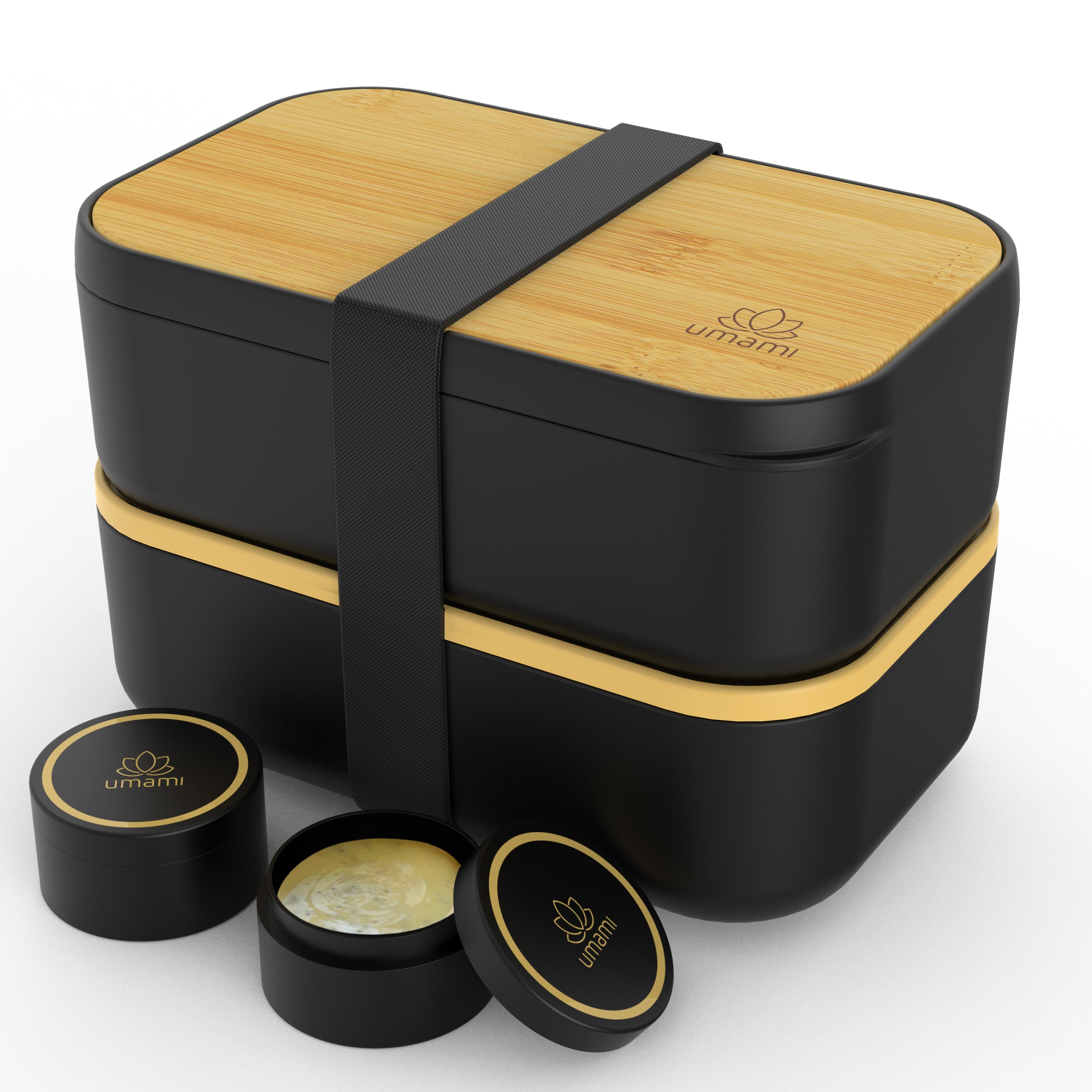 Boîte à Bento Originale XXL Noir &amp; Bambou