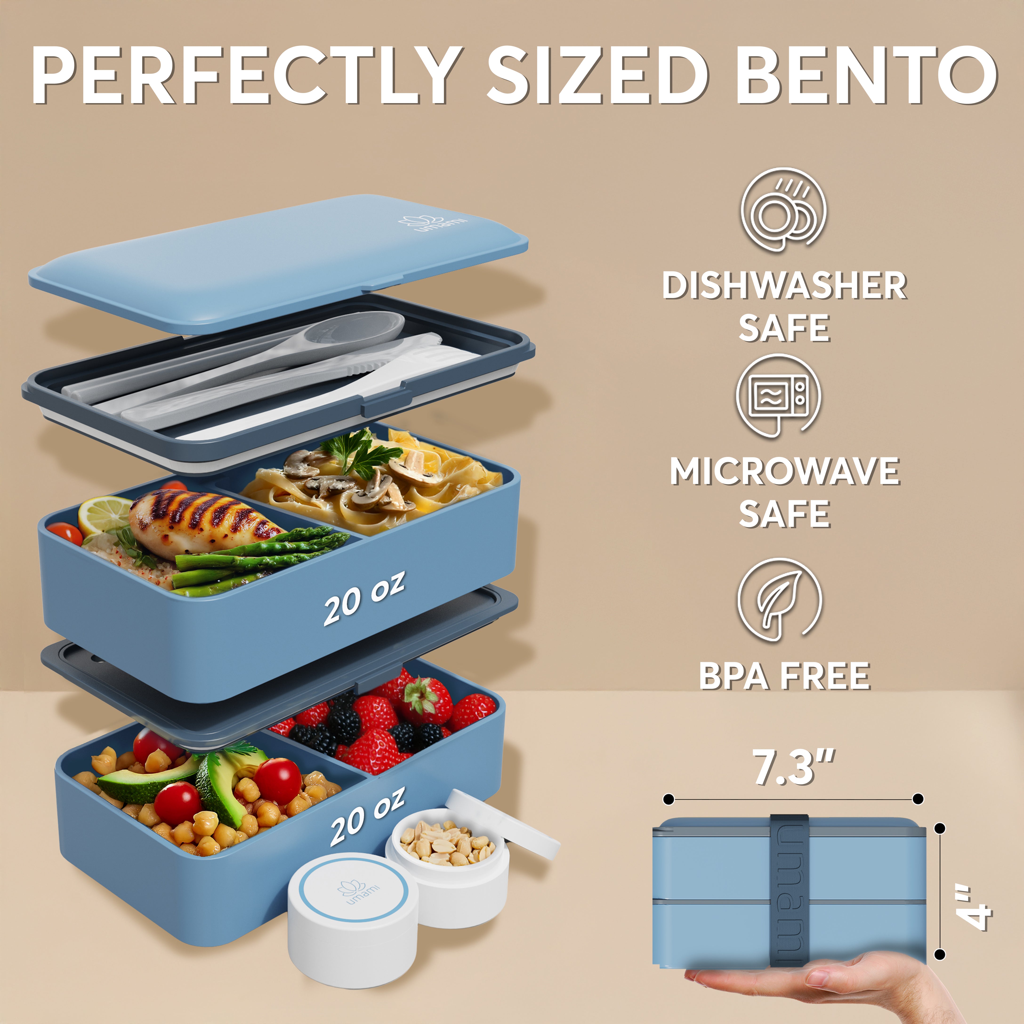 blue fish bento box Original Bento Box Classic Denim Blue
