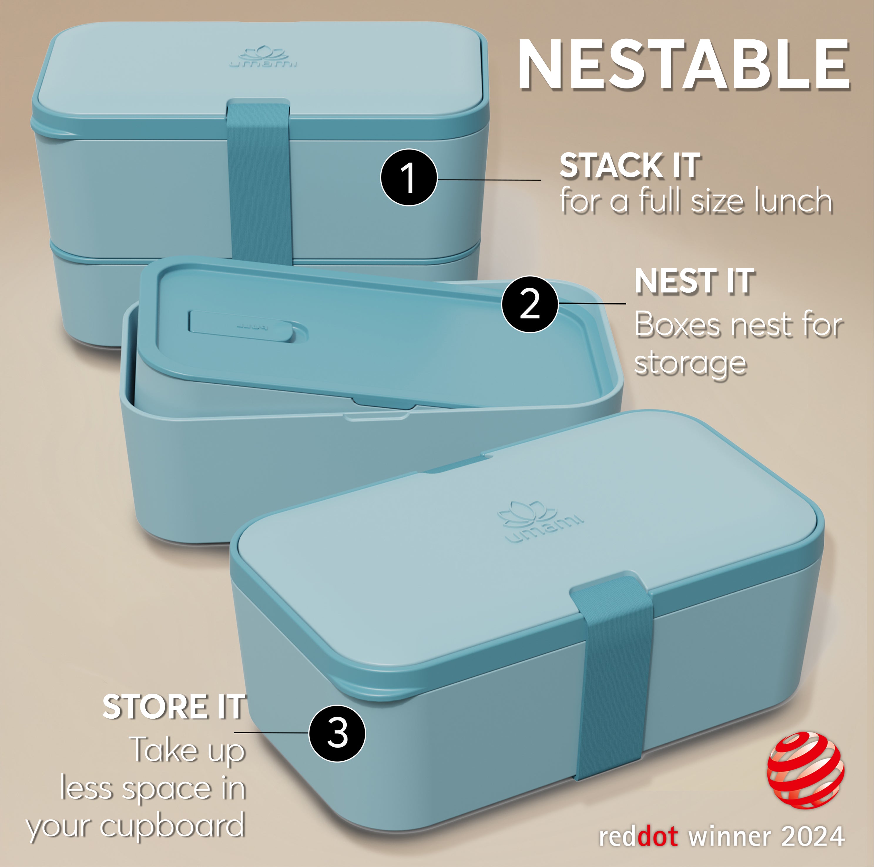 Nestable Bento Box Mint Blue (51 oz)