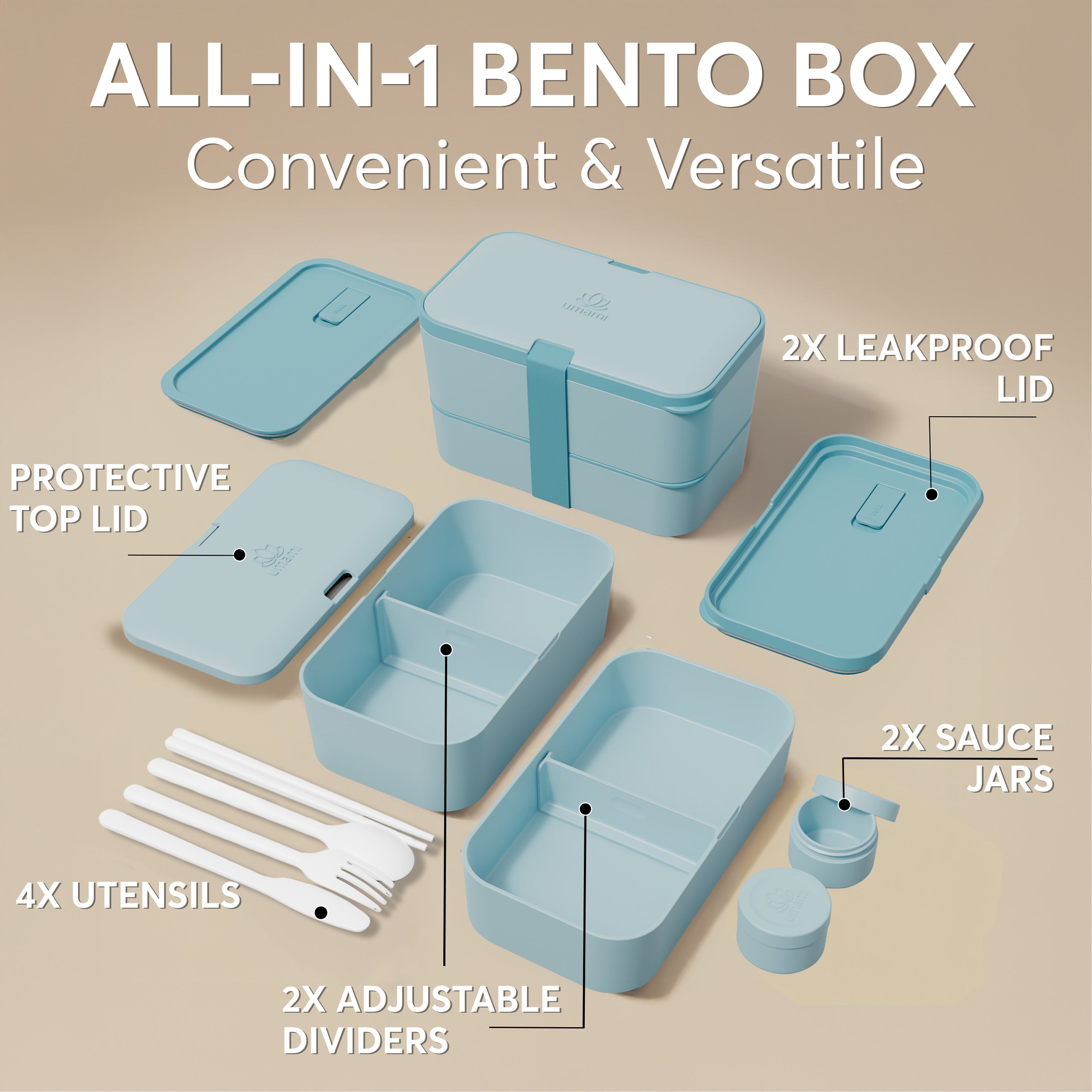 Nestable Bento Box Mint Blue (51 oz)