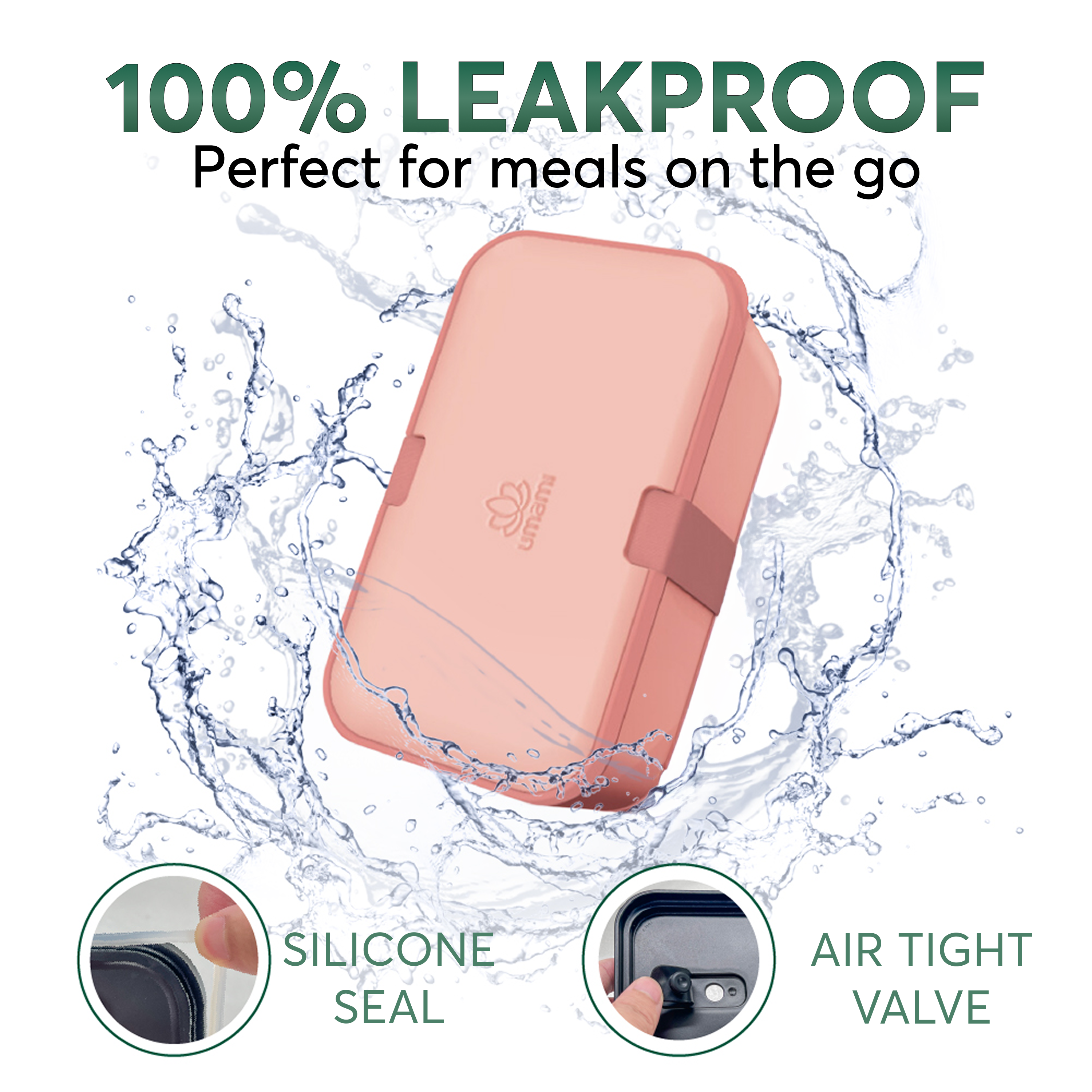 Single Layer Bento Box  Coral Pink (30 oz)