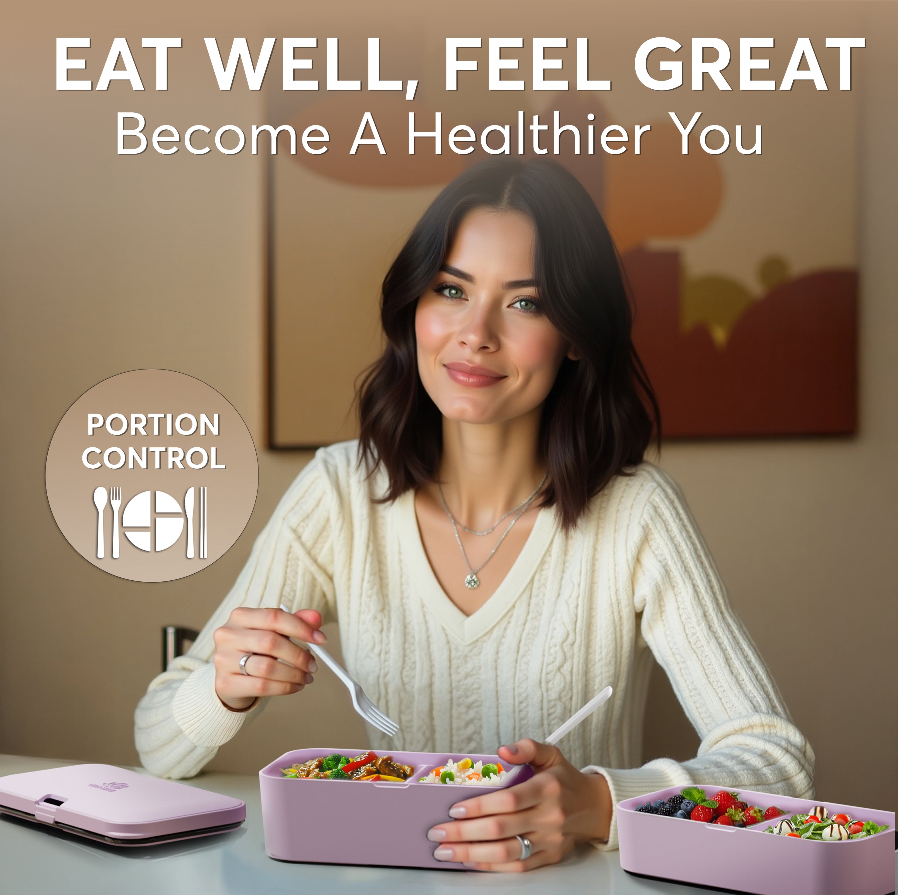 Nestable Bento Box Nestable Lavender Purple (51 oz)