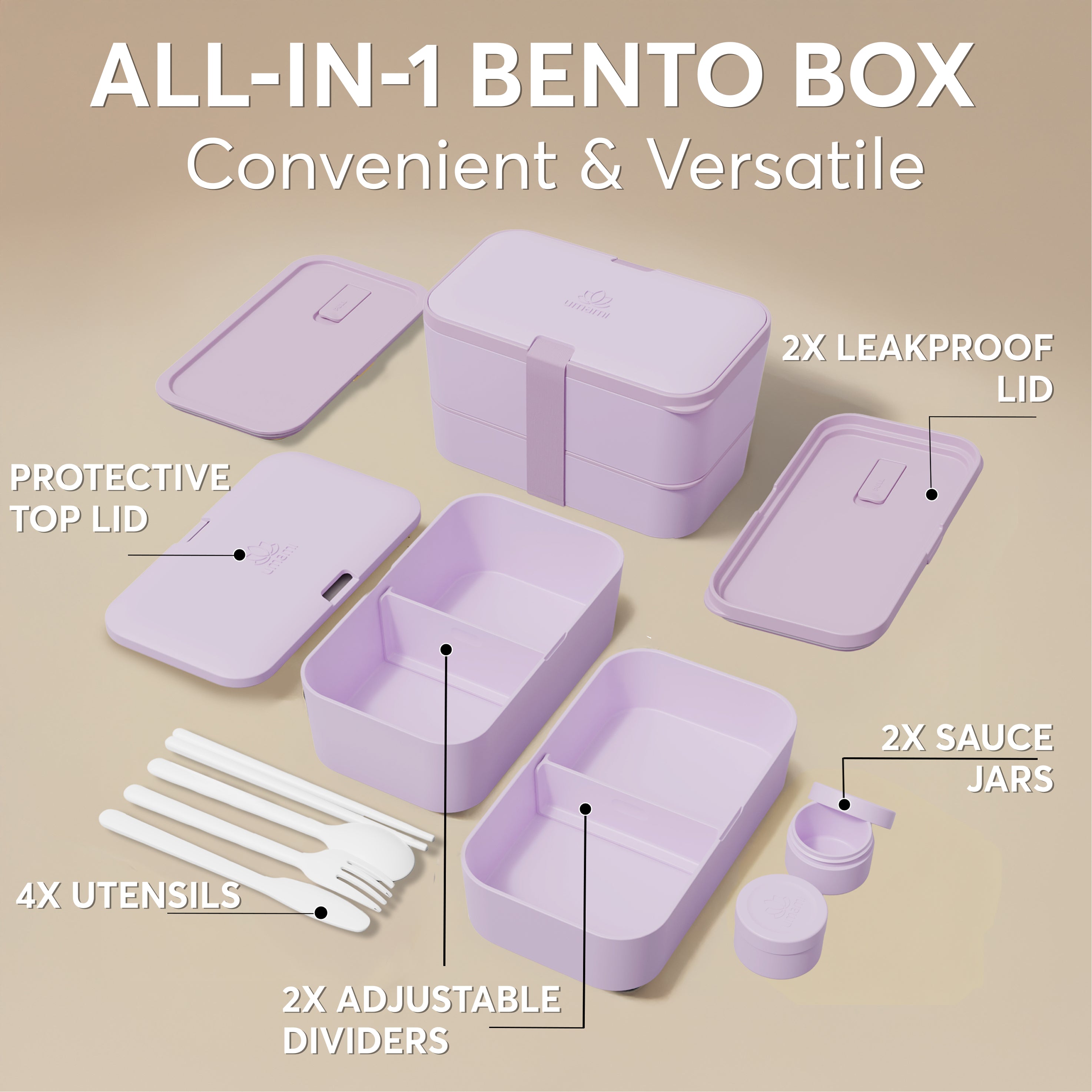 Nestable Bento Box Nestable Lavender Purple (51 oz)