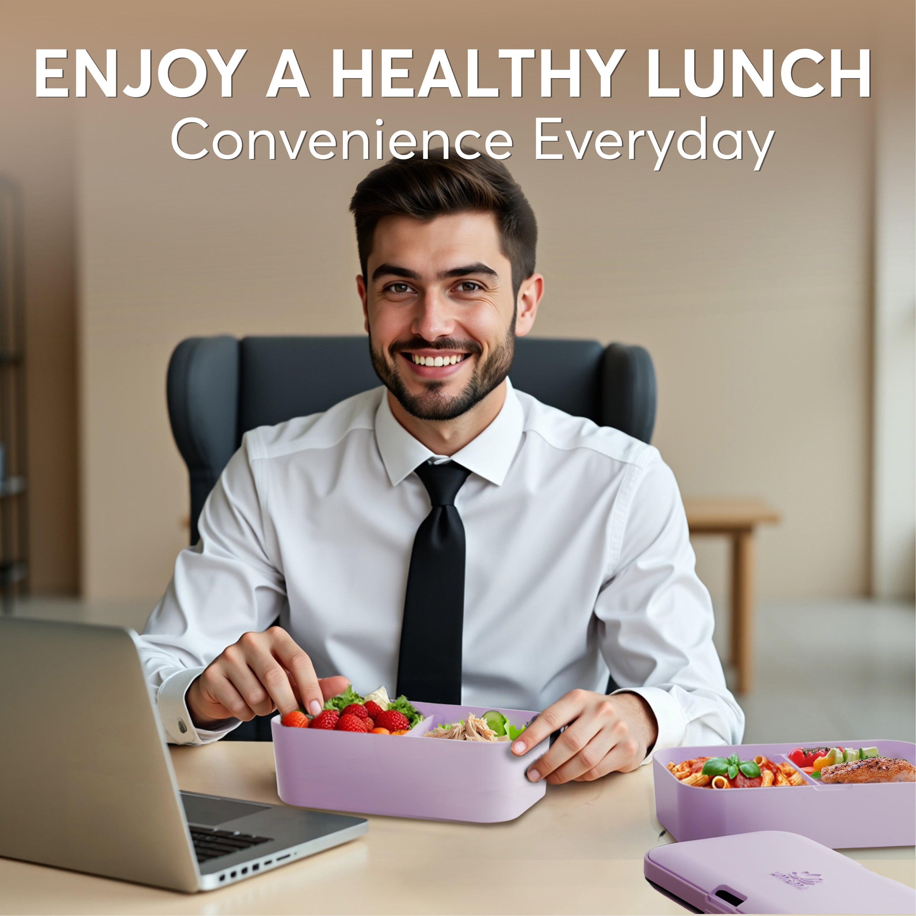 Nestable Bento Box Nestable Lavender Purple (51 oz)