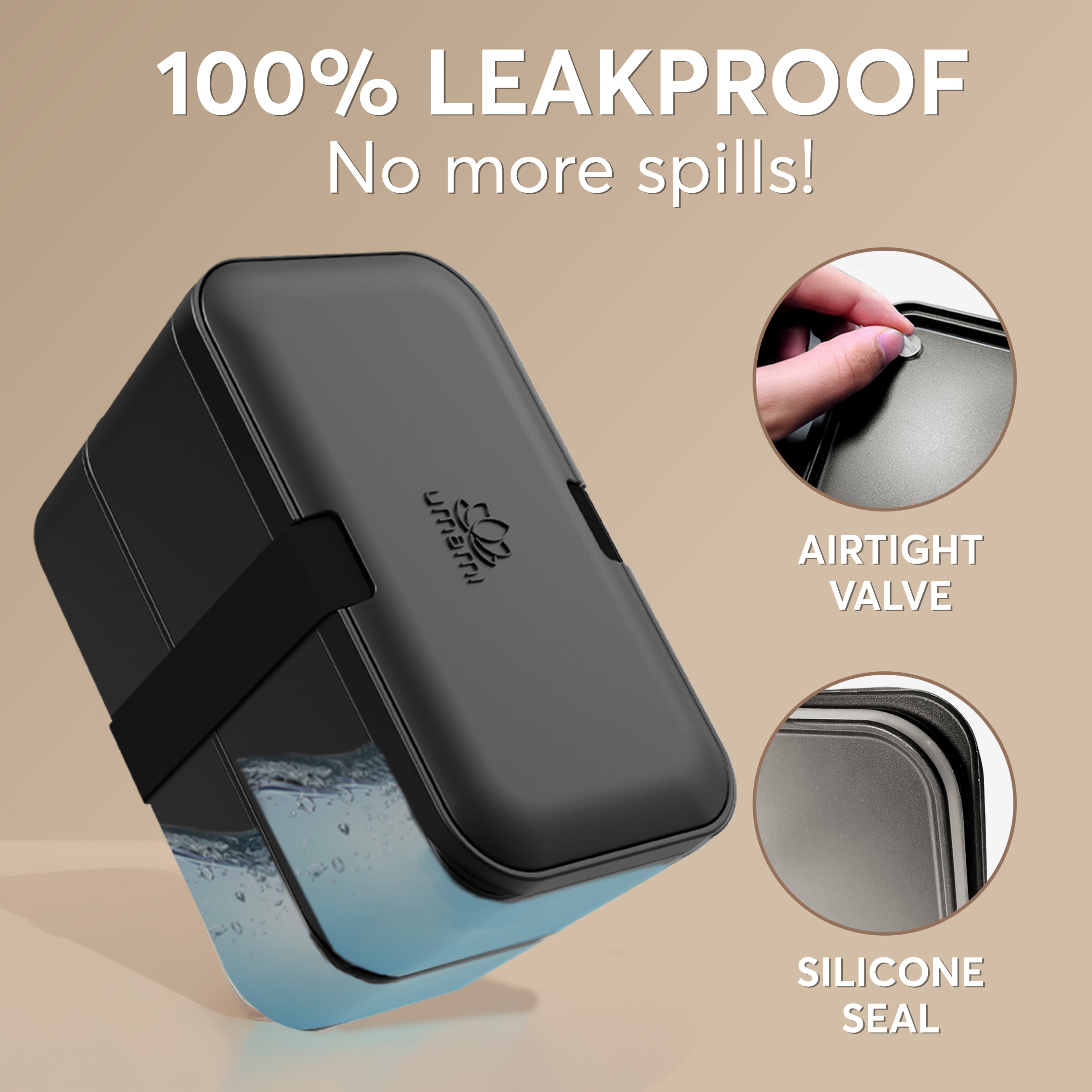 Nestable Bento Box Onyx Black (51 oz)