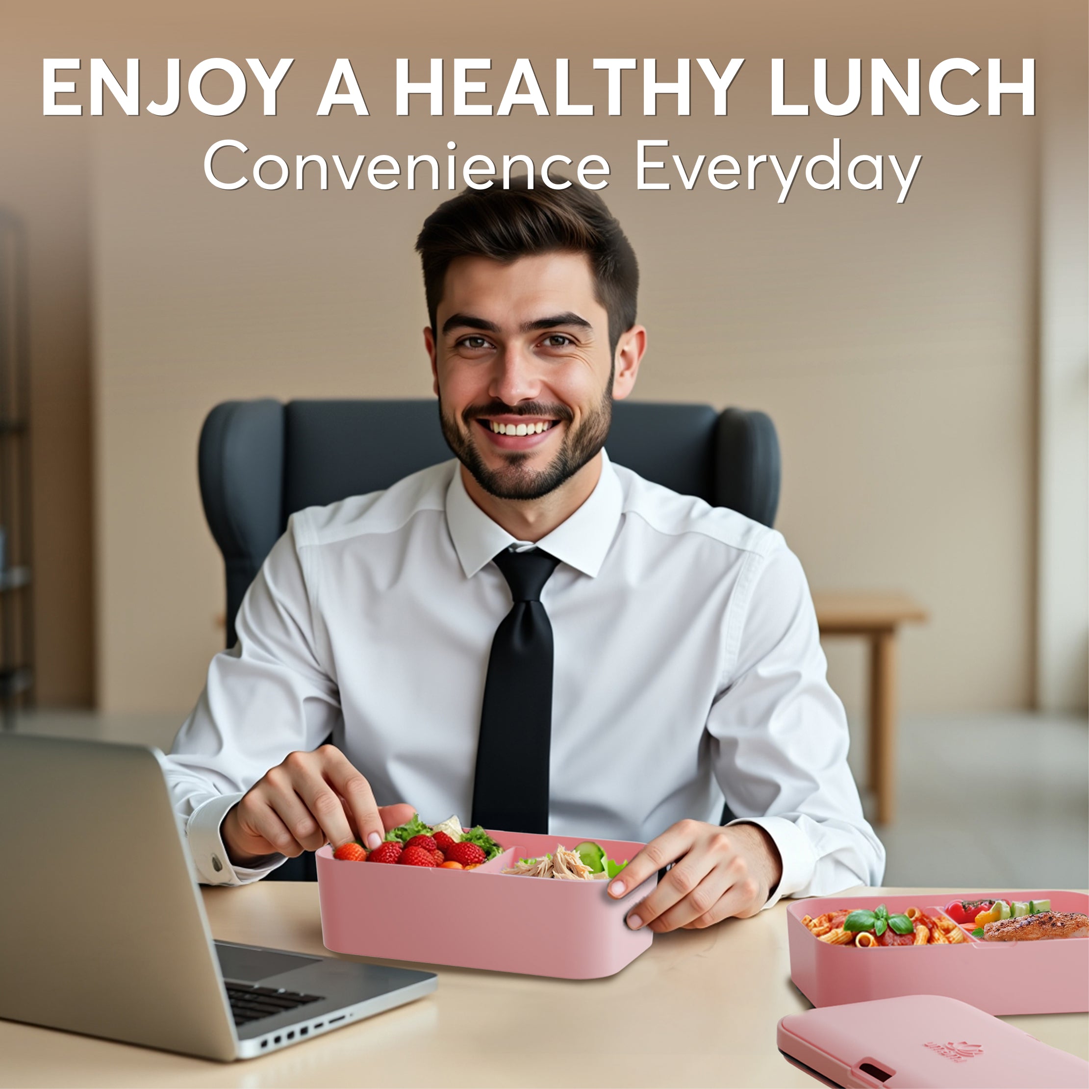 Nestable Bento Box Coral Pink (51 oz)