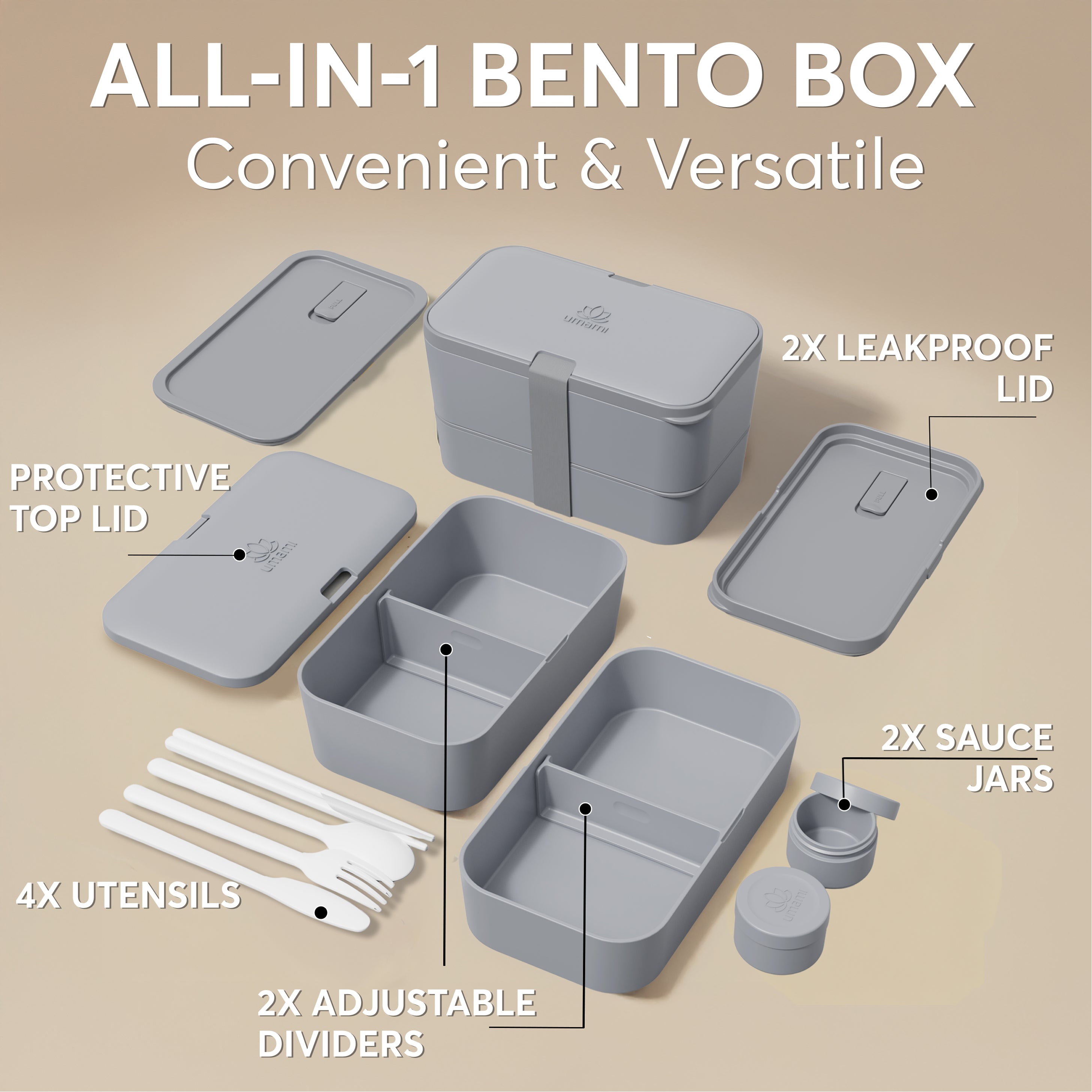 Nestable Bento Box Carbon Gray (50oz)