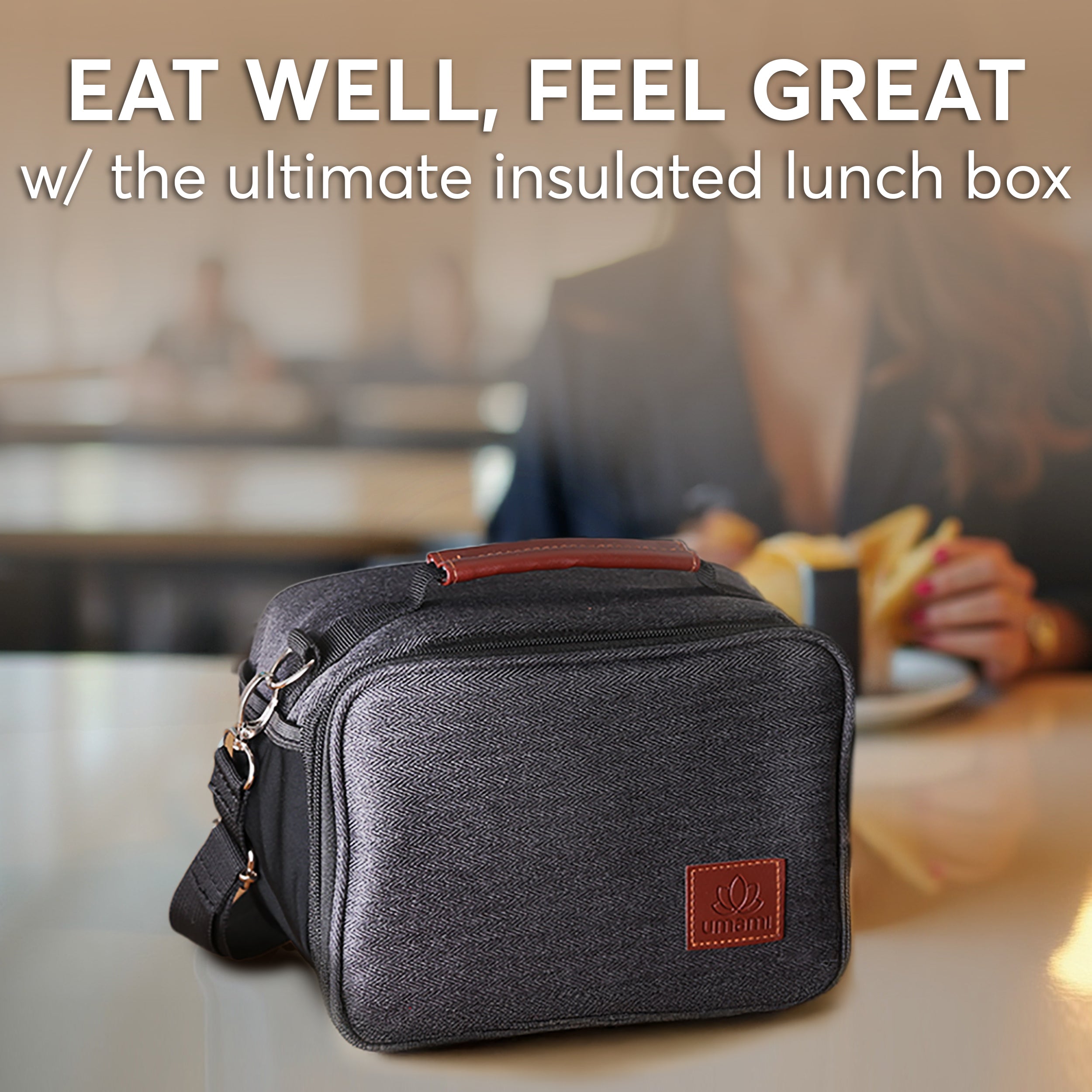 Umami Insulated Lunch Bag Black Plain