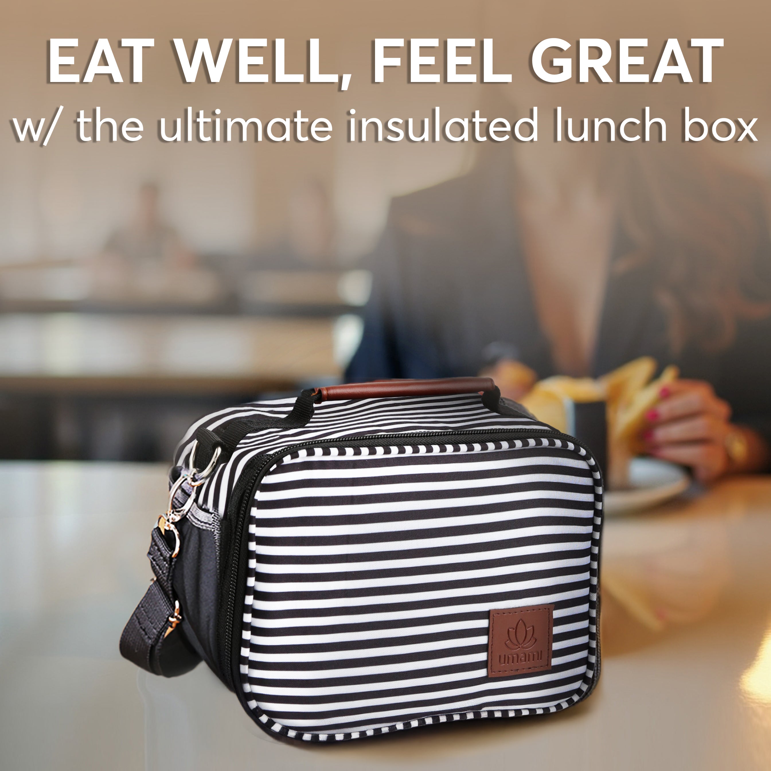 Umami Insulated Lunch Bag Stripe Plain