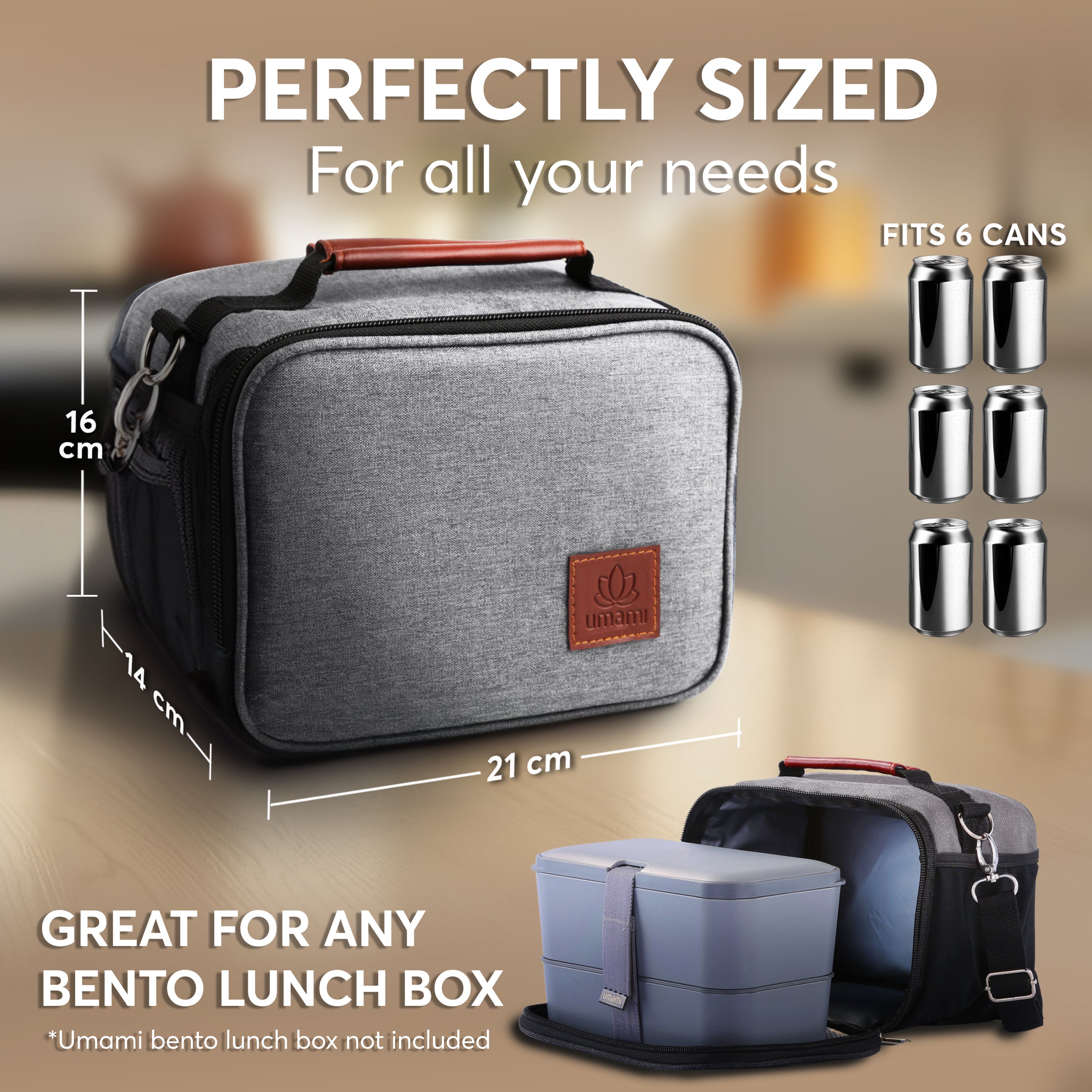 Sac à lunch isotherme Umami gris uni