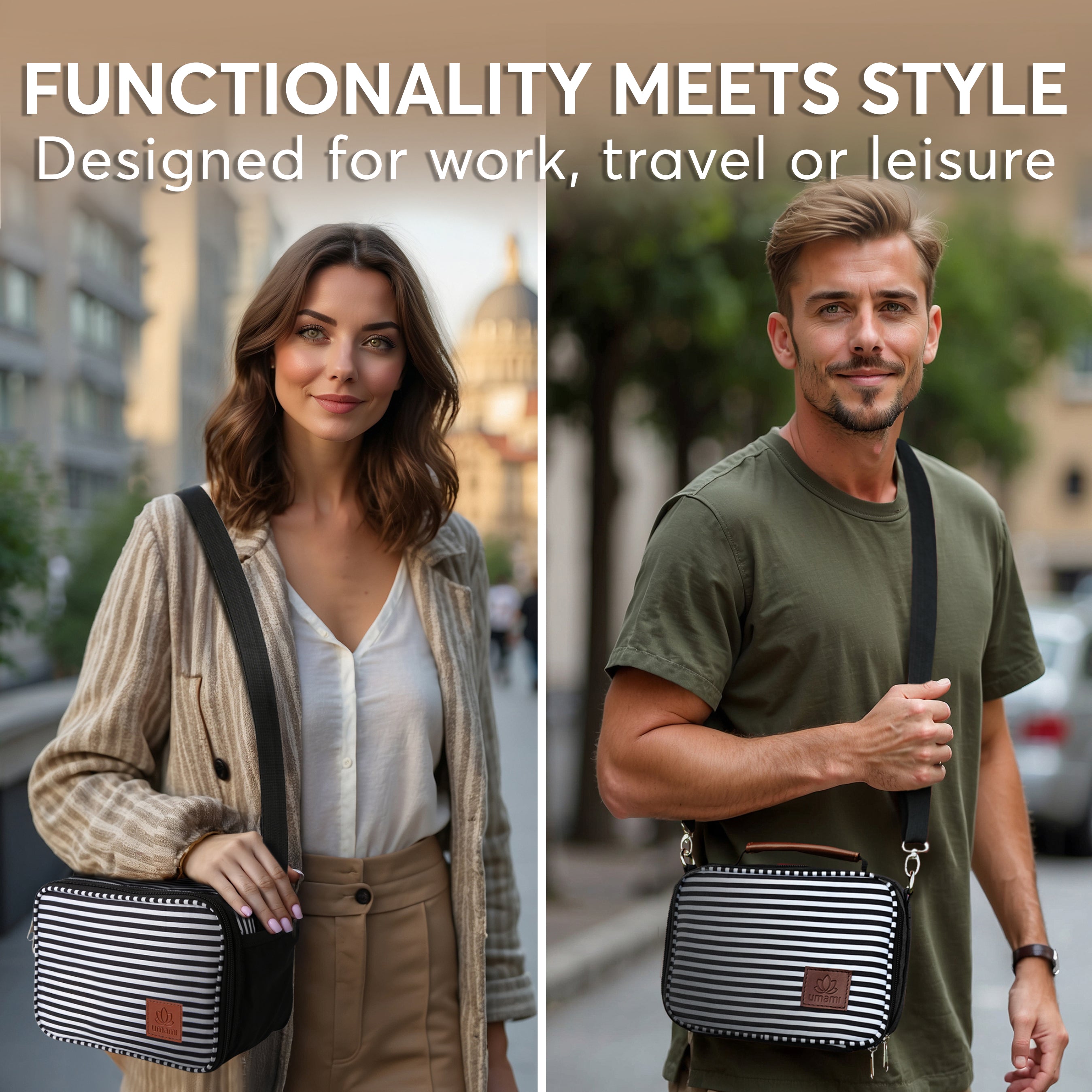 Umami Insulated Lunch Bag Stripe Plain