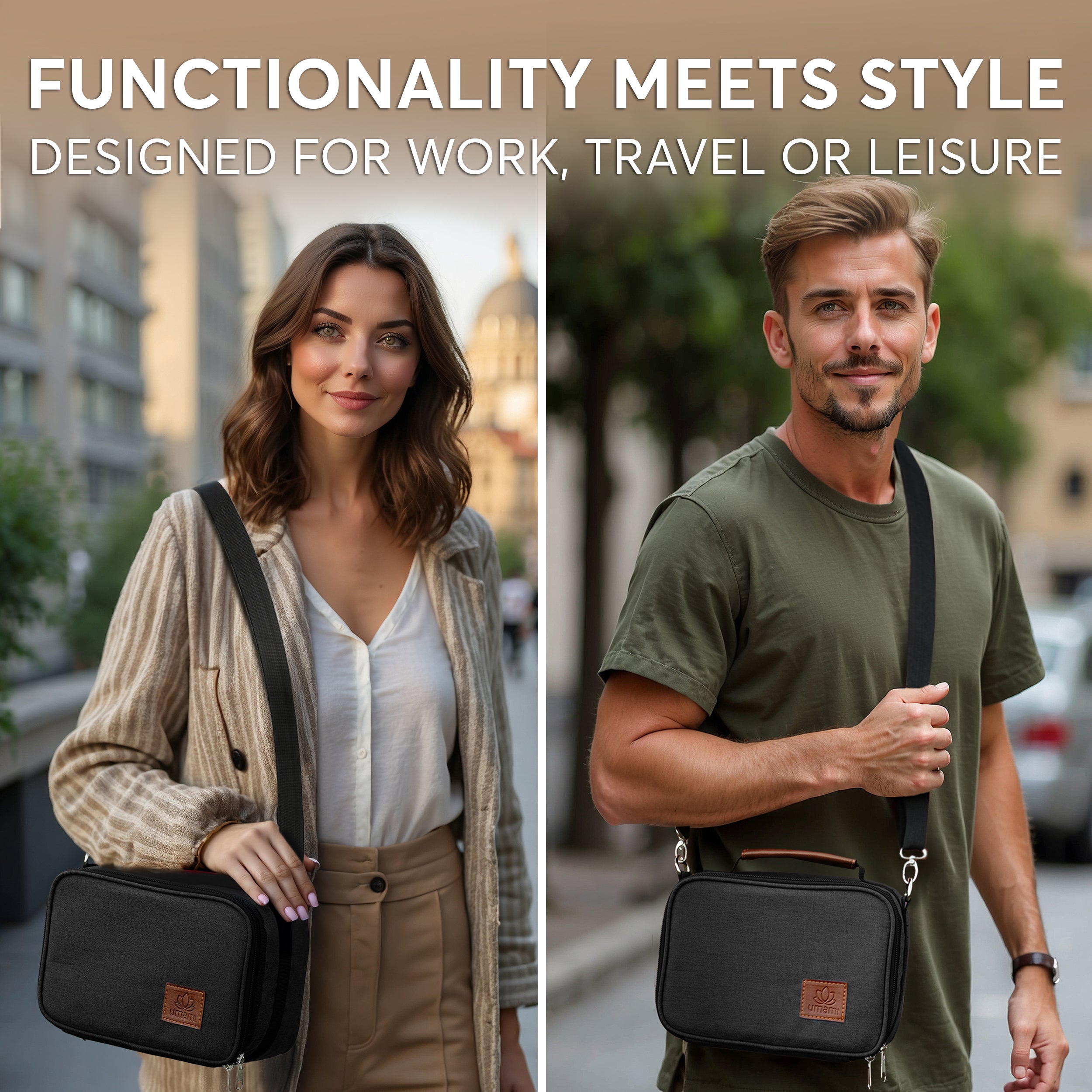 Umami Insulated Lunch Bag Black Plain