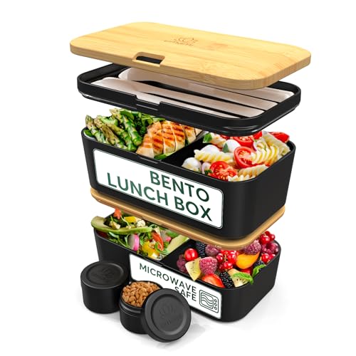 Original Bento Box Premium Nestable Bamboo Black (51 oz)