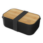 Single Layer Bento Box Black & Bamboo